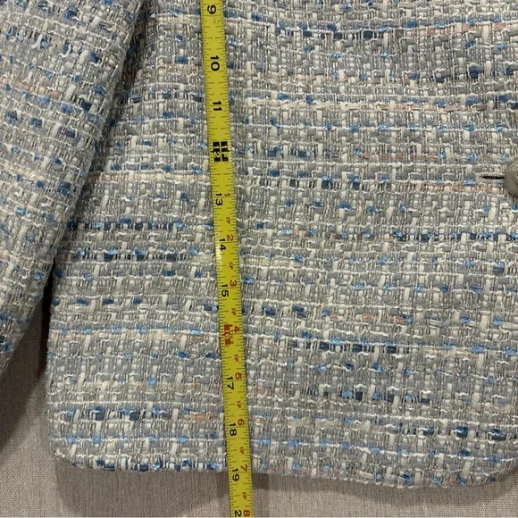 zara tweed jacket Large NWT Sliver Multi Color - Picture 7 of 9